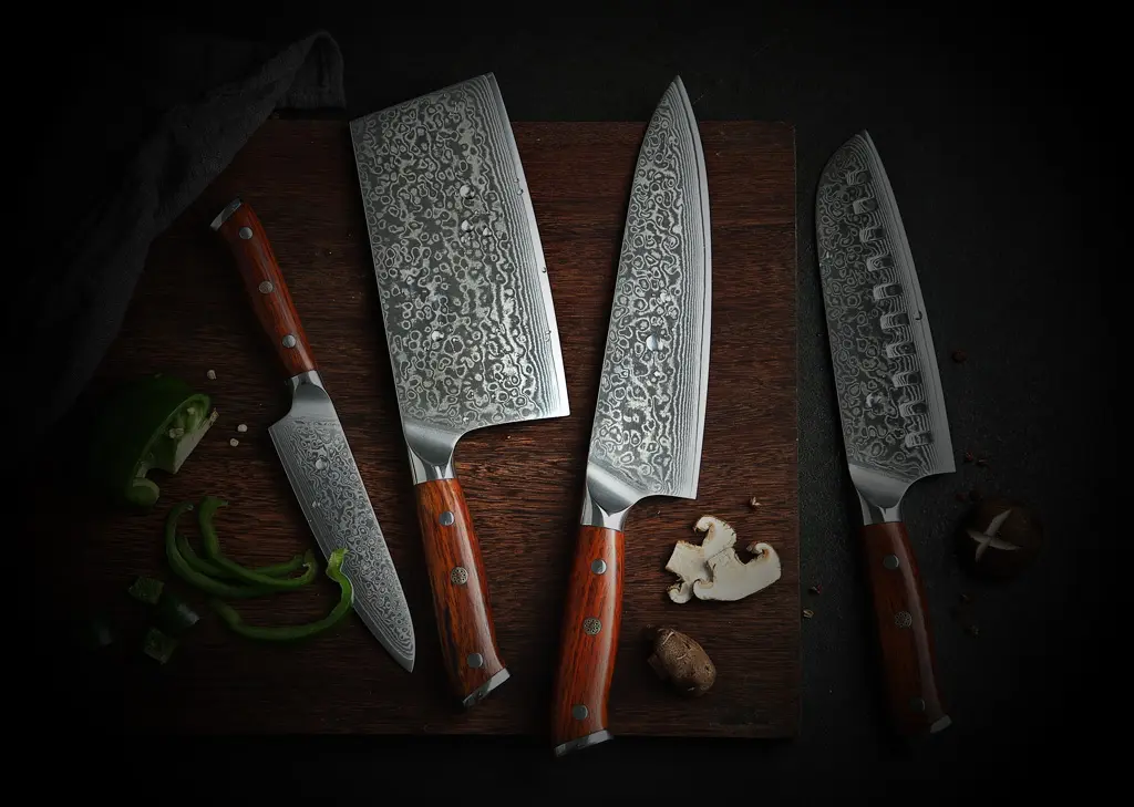 Damascus Kitchen Knife Bundle