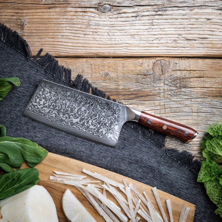 7" Damascus Cleaver Knife