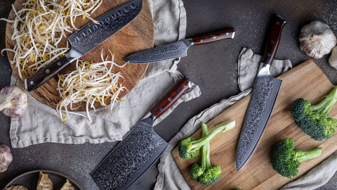 Complete Damascus Knife Set | Knives Etcetera