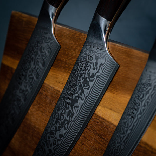  MITSUMOTO SAKARI Kitchen Magnetic Knife Block Holder, Japanese  Acacia Wood Storage Knife Tool Holder, Enhanced Double-Sided Magnetic Strip  Wooden Knife Holder: Home & Kitchen